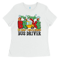 White my sleigh broke so now i am a school bus driver Ladies Tee - MaliasSmallBusiness