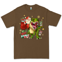 Cacao Christmas dinosaur Premium Tee - MaliasSmallBusiness