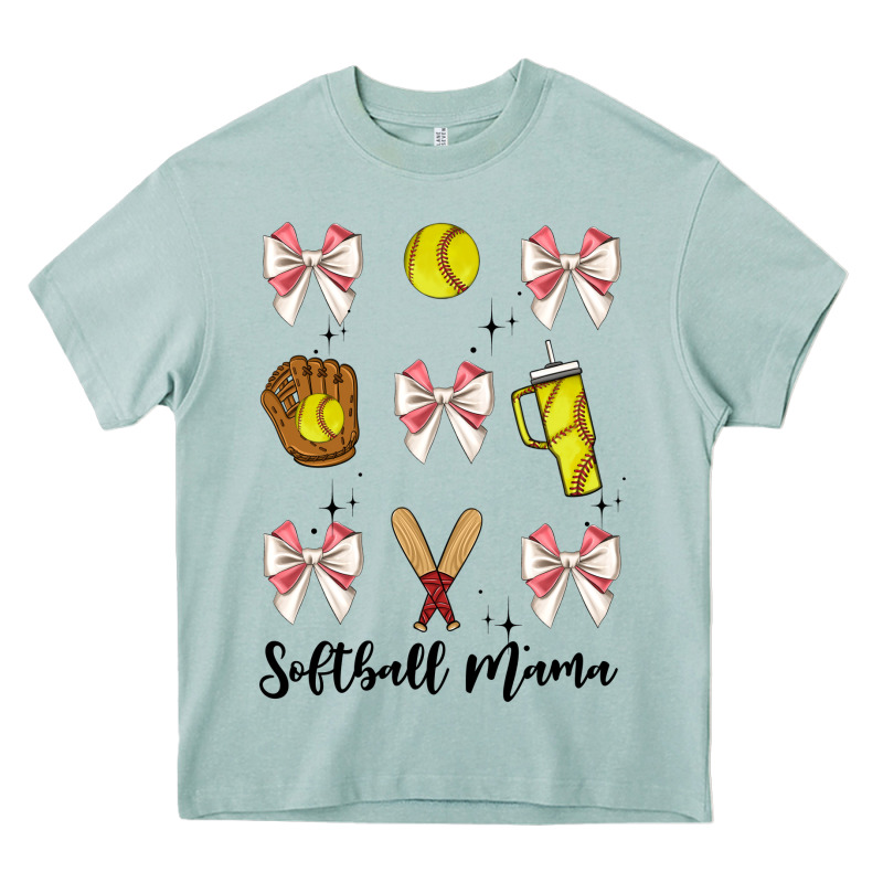 Softball Coquette Bow Heavy Core Tee by JahusDesignShop | Teevron