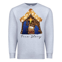 Heather Grey True Story Black Premium Sweatshirt - CowhideDigitalArt