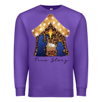Purple True Story Black Premium Sweatshirt - CowhideDigitalArt