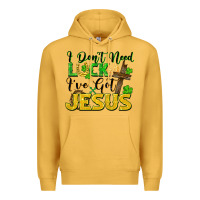 Mustard I don't need luck i've got Jesus st. patricks day Premium Hoodie - FaDigitalArtStudio
