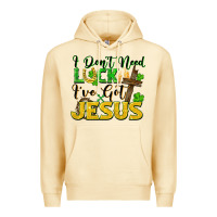 Pina Colada I don't need luck i've got Jesus st. patricks day Premium Hoodie - FaDigitalArtStudio