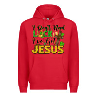 Red I don't need luck i've got Jesus st. patricks day Premium Hoodie - FaDigitalArtStudio