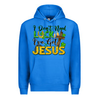 True Royal I don't need luck i've got Jesus st. patricks day Premium Hoodie - FaDigitalArtStudio
