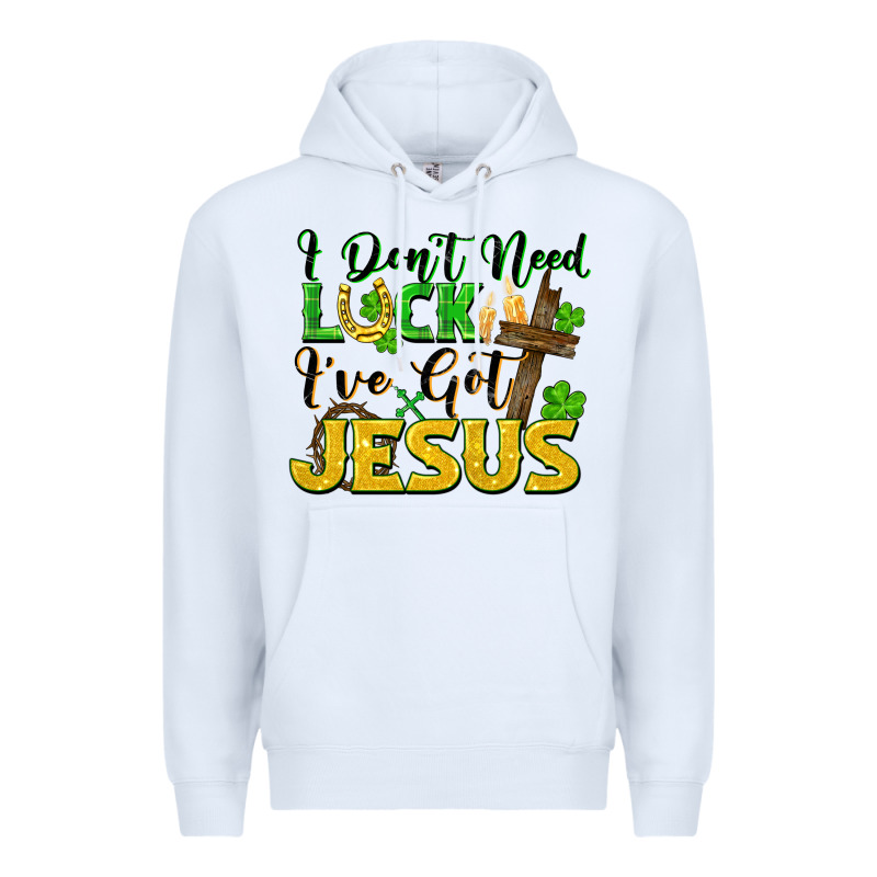 I Don't Need Luck I've Got Jesus St. Patricks Day Premium Hoodie by FaDigitalArtStudio | Teevron
