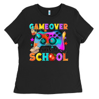 Black game over back to school Ladies Tee - NancyCooperArtShop