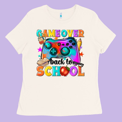 Game Over Back To School Ladies Tee Designed By Nancycooperartshop