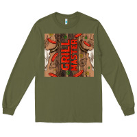 Army Green grill master with bull skull Long Sleeve Tee - TumblerDesignByShophia