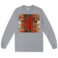Heather Grey grill master with bull skull Long Sleeve Tee - TumblerDesignByShophia