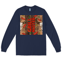 Navy grill master with bull skull Long Sleeve Tee - TumblerDesignByShophia