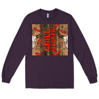 Plum grill master with bull skull Long Sleeve Tee - TumblerDesignByShophia