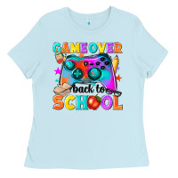 Baby Blue game over back to school Ladies Tee - NancyCooperArtShop