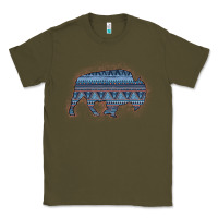 Army Green Bison Silhouette Blue Aztec Classic Tee - Bettercallsaul