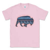 Bubblegum Pink Bison Silhouette Blue Aztec Classic Tee - Bettercallsaul