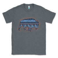 Charcoal Heather Bison Silhouette Blue Aztec Classic Tee - Bettercallsaul