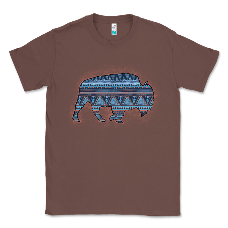 Bison Silhouette Blue Aztec Classic Tee by Bettercallsaul | Teevron