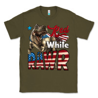 Army Green Red White Rawr Dinosaur T-Rex Classic Tee - LillyAllenDesigns