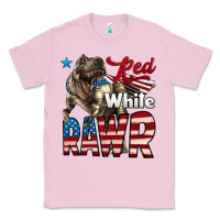 Bubblegum Pink Red White Rawr Dinosaur T-Rex Classic Tee - LillyAllenDesigns