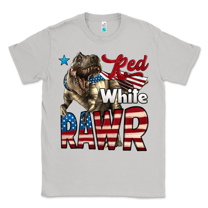 Red White Rawr Dinosaur T-rex Classic Tee by LillyAllenDesigns | Teevron