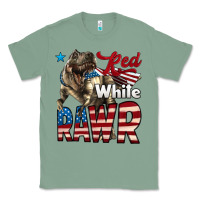 Sage Red White Rawr Dinosaur T-Rex Classic Tee - LillyAllenDesigns