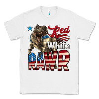 White Red White Rawr Dinosaur T-Rex Classic Tee - LillyAllenDesigns