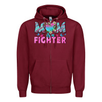 Burgundy Western Mom Is A Fighter Zipper Hoodie - BundleAndBundleShop