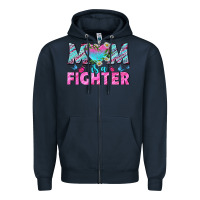 Navy Western Mom Is A Fighter Zipper Hoodie - BundleAndBundleShop