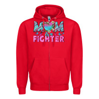 Red Western Mom Is A Fighter Zipper Hoodie - BundleAndBundleShop