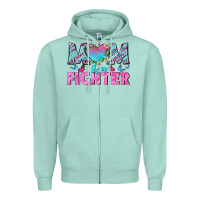 Seafoam Western Mom Is A Fighter Zipper Hoodie - BundleAndBundleShop
