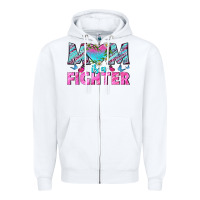 White Western Mom Is A Fighter Zipper Hoodie - BundleAndBundleShop