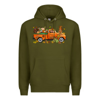 Army Green thanksgiving truck with gnome bbs Premium Hoodie - BundleAndBundleShop