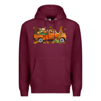 Burgundy thanksgiving truck with gnome bbs Premium Hoodie - BundleAndBundleShop