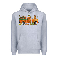 Heather Grey thanksgiving truck with gnome bbs Premium Hoodie - BundleAndBundleShop