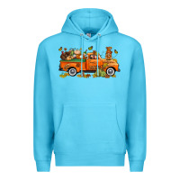 Ocean Blue thanksgiving truck with gnome bbs Premium Hoodie - BundleAndBundleShop