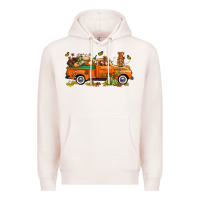 Pale Pink thanksgiving truck with gnome bbs Premium Hoodie - BundleAndBundleShop