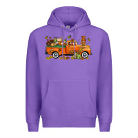 Purple thanksgiving truck with gnome bbs Premium Hoodie - BundleAndBundleShop