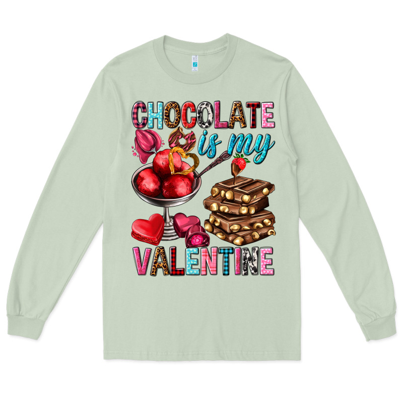 Chocolate Is My Valentine Valentine's Day Long Sleeve Tee by HowdyJamesFarm | Teevron