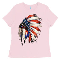 Bubblegum Pink 4th of July Indian Headdress Gypsy Spirit Skull Ladies Tee - Jasminsmagicworld