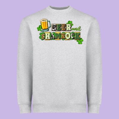 Beer And Shamrock Heavyweight Sweatshirt Designed By Cowgirlartshop