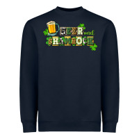 Navy Beer and shamrock Heavyweight Sweatshirt - CowGirlArtShop