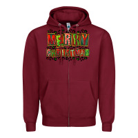 Burgundy merry christmas Zipper Hoodie - FaDigitalArtStudio