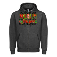 Charcoal Heather merry christmas Zipper Hoodie - FaDigitalArtStudio