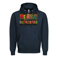 Navy merry christmas Zipper Hoodie - FaDigitalArtStudio