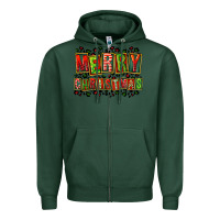 Sports Green merry christmas Zipper Hoodie - FaDigitalArtStudio