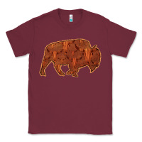 Burgundy Bison Silhouette Red Skull Classic Tee - Bettercallsaul