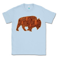 Dusty Blue Bison Silhouette Red Skull Classic Tee - Bettercallsaul