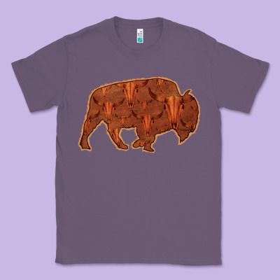 Bison Silhouette Red Skull Classic Tee Designed By Bettercallsaul