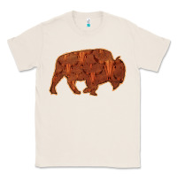 Natural Bison Silhouette Red Skull Classic Tee - Bettercallsaul