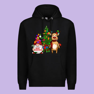 Merry Christmas Gnomes, Reindeer Premium Hoodie Designed By Ranaportraitstore